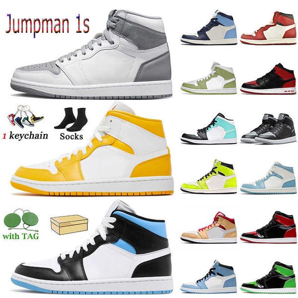 

big size 13 mens trainers authentic jumpman 1 1s basketball shoes high og stealth university gold blue patent bred text chicago reimagined s