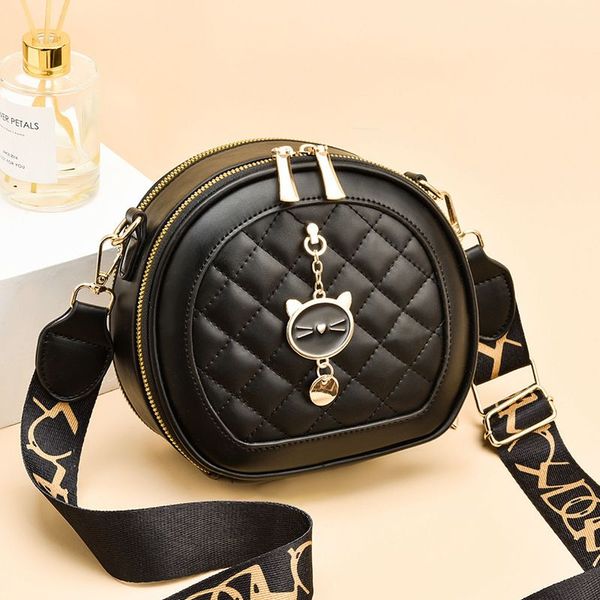 

new designer bag ins network red and fashionable cartoon one shoulder broadband lingge crossbody small round bag