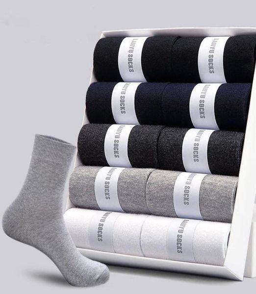 

mens cotton socks new styles 5 pairs lot black business men socks breathable autumn winter for male size5422348