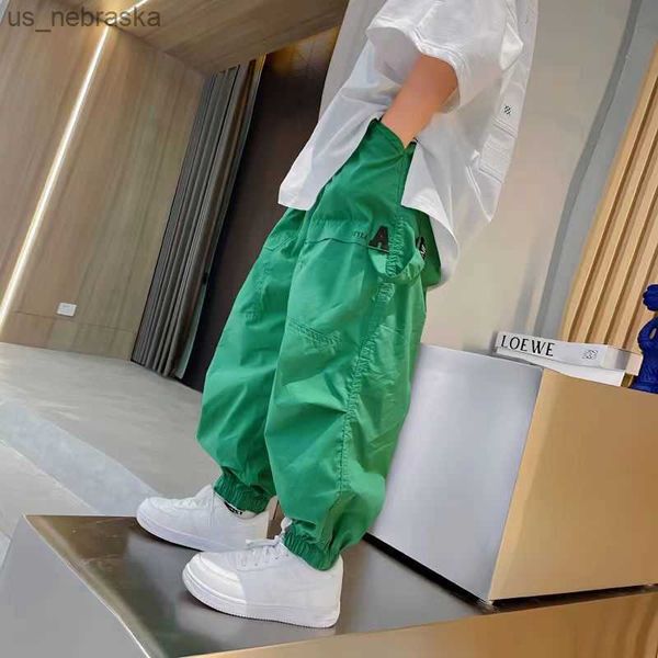 

boys' casual pants spring and autumn children's trend quickdrying loose pants 2023 fashionable boys' casual pants l230518, Blue