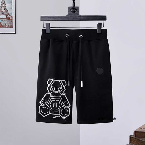 

brand plein philipps bear joing trousers stones gothic mens clothing womens pants sports luxury designers sweatpants drawstring joers couple, Black