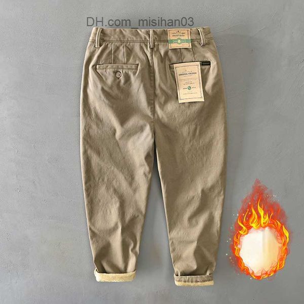 

men's pants men's pants 2023 casual autumn winter men inside velvet joggers thick warm cargo korean style male loose fleece trouse, Black