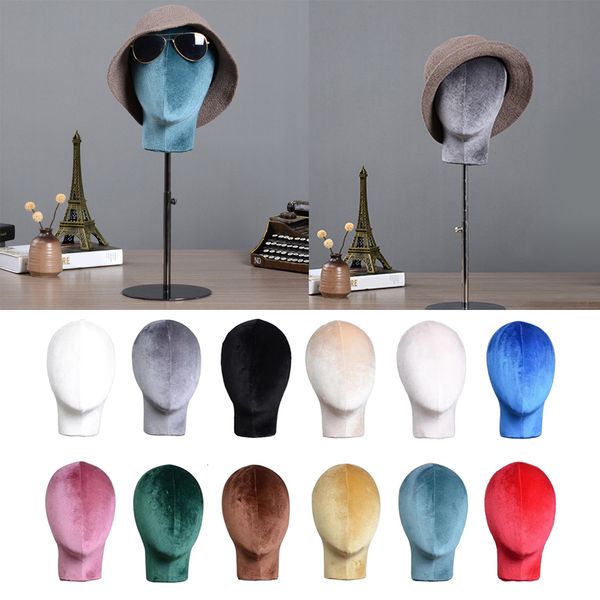 

wig stand velvet head for wigs making manikin display holder styrofoam foam heads 230724, White
