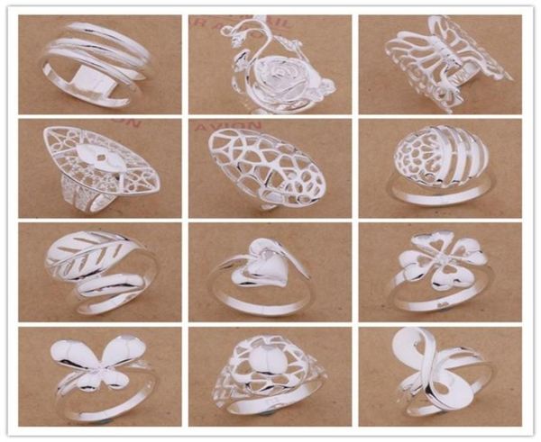 

mixed order 24pcslot 925 silver plated fashion ring 69 party style pretty cute christmas gift 3669799