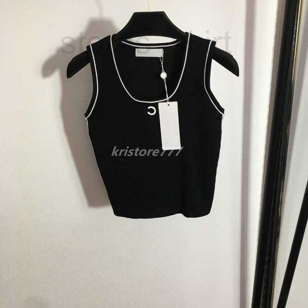 

women's t-shirt women summer knit tee designer with metal letter runway girls crop viscose t shirts clothing brand high end elasticity, White