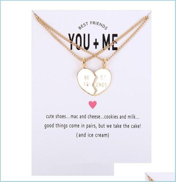 

pendant necklaces you and me friendship glaze broken heart pendant necklaces friend alloy clavicle chain necklace for girls j2756467, Silver