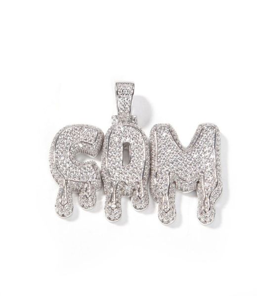 

az custom name letters necklaces mens fashion hip hop jewelry drop iced out gold initial letter pendant necklace7980133, Silver