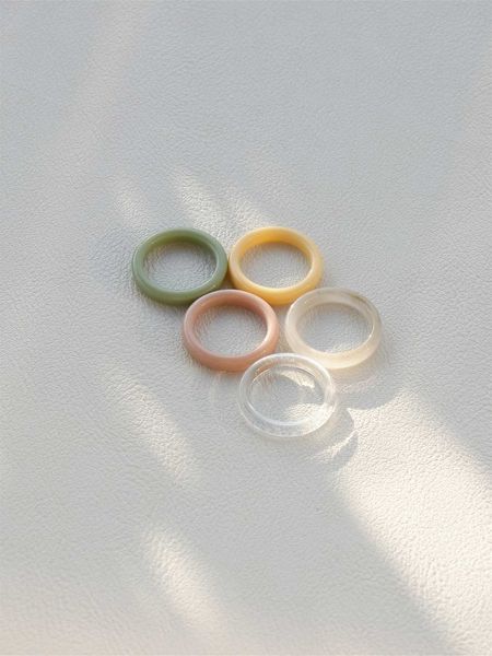 

women's accessories 5pcs hollow out round ring, Silver