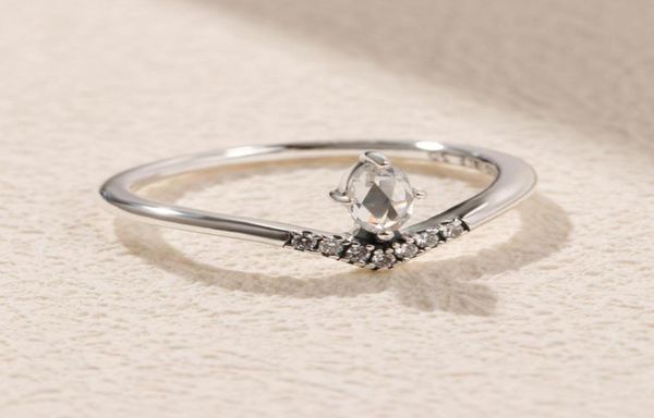 

925 sterling silver classic wish ring with clear cz fit jewelry engagement wedding lovers fashion ring4161357