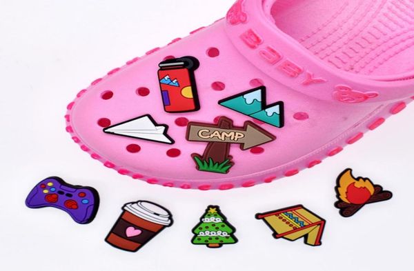 

anime charms whole childhood memories camp games earth funny gift cartoon croc charms shoe accessories pvc decoration buckle s5436489, Blue