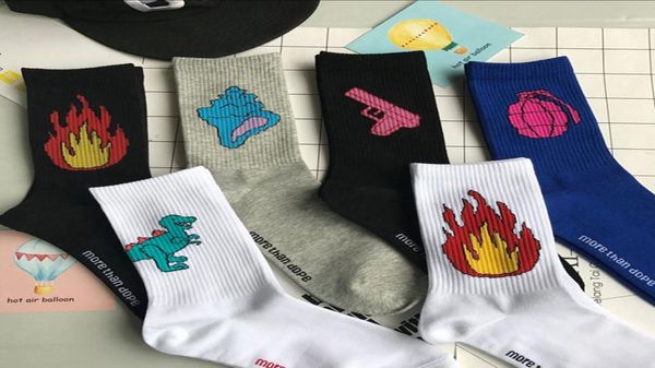 

men&women daily harajuku korea japanese cotton kitten flame ulzzang socks men chinese cactus gun alien cotton socks2943524, Black