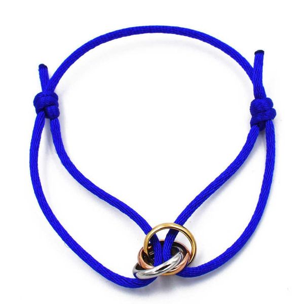 

designer jewelry bracelet jewelry set stainless steel trinity ring string bracelet three rings hand strap couple fashion jewwelry famous bra, Golden;silver