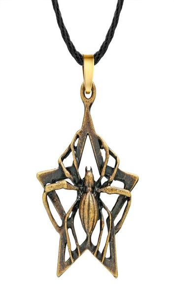 

huilin jewelry punk animal insect spider necklace antique bronze rock star pendant necklace viking cool men jewelry gift charm2500049, Silver