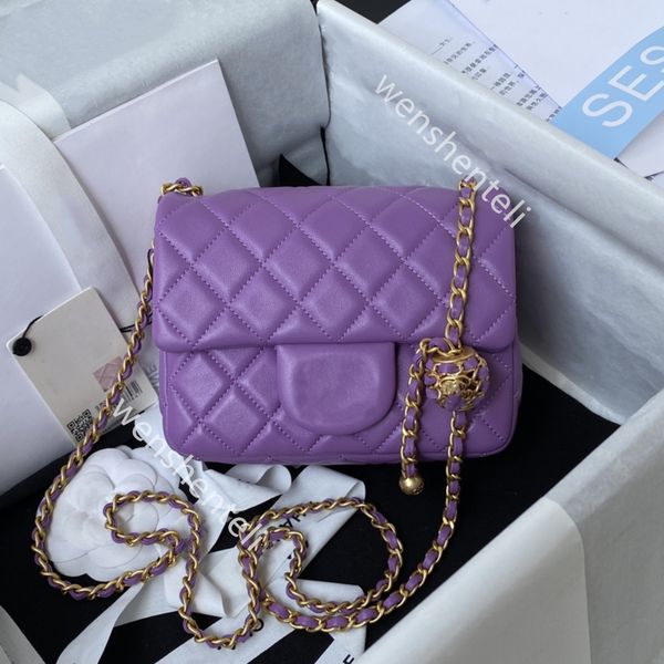 

metal cf mini shoulder bag designer soft sheepskin crossbody bags vintage chain golden ball flap bags channel fashion luxury purse hobo mess