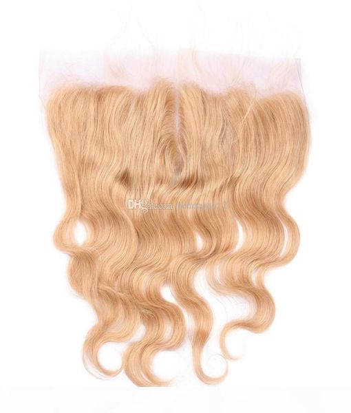 

27 honey blonde lace frontal 134 pre plucked body wave peruvian virgin human hair 1pc ear to ear lace frontal closure6559026, Black;brown