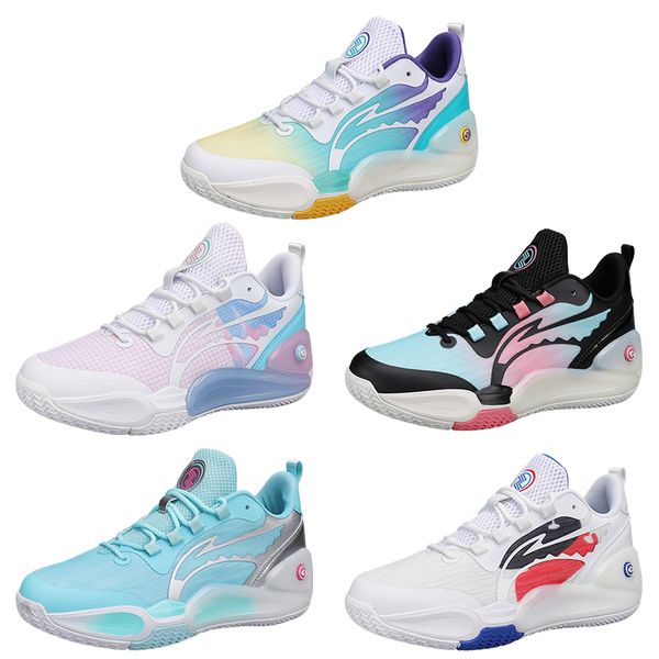 

2023 multi-colored basketball shoes men women white purple yellow pink blue trainers outdoor sports sneakers