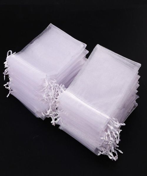 

100pcslot white organza gift bags solid bags for wedding favorsbeadsjewelry9044623, Pink;blue