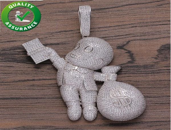 

iced out pendant 925 sterling silver luxury designer big pendants mens jewelry diamond necklace hip hop bling charm rapper christm9949322