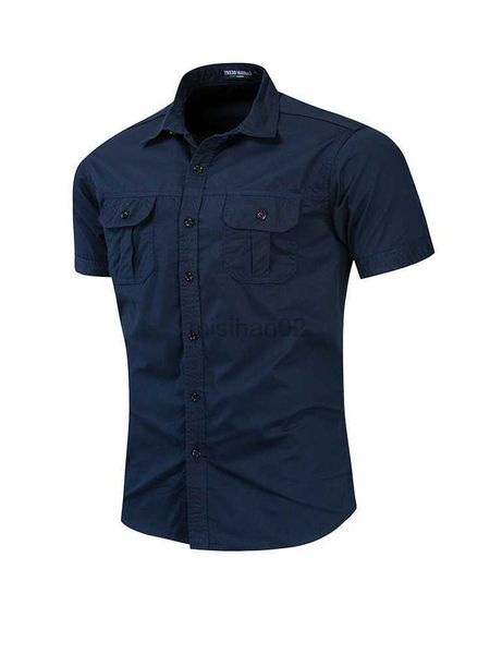 

men's casual shirts cotton high qualit cargo t-shirt men short sleeve turn-down collar single outdoor breathable shirt chic men's, White;black