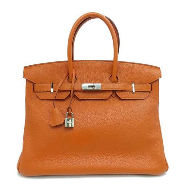 

h ermess dinner bags birkins 35 cm size genuine leather large capcity women totes handbag 7a quality handswen with logo qq sliver hardware 2