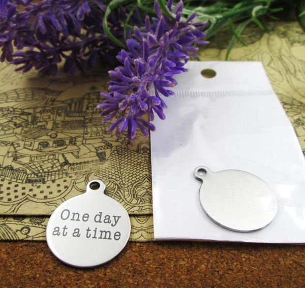 

40pcsquotone day at a timequotstainless steel charms more style for choosing diy charms pendants for necklace3339653, Bronze;silver