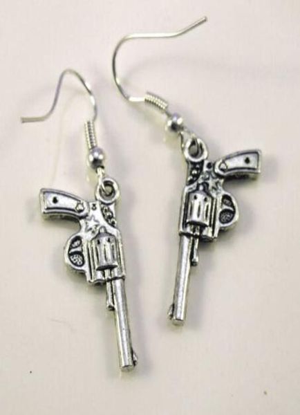 

mixed style pistol gun revolver bullet dropdangle earrings 925 silver fish ear hook 50pairs tibetan silver chandelier earring jew5879822, Golden