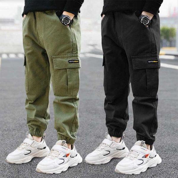 

trousers boys cargo pants winter autumn thick casual kids sport teenage children clothes for 4 11year 230724, Blue