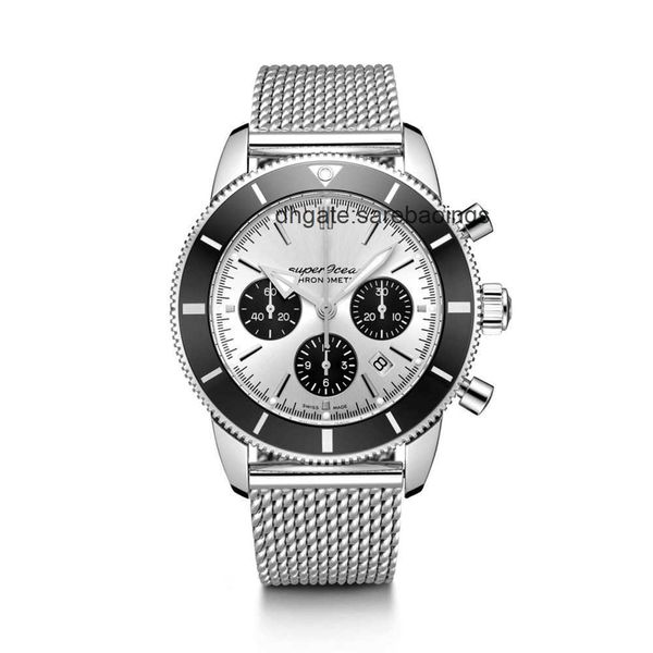 

luxury superocean heritage watch 44 mm b20 steel belt automatic mechanical quartz movement full working men wrist wa cmnx, Slivery;golden