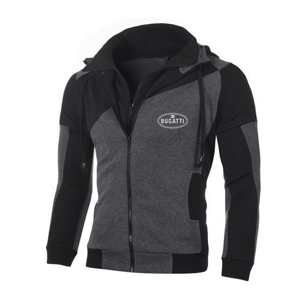 

mens hoodies sweatshirts hooded tracksuit bugatti car print stitching color man sportwear leisure streetwear clothe sweatshirt for 230725, Black