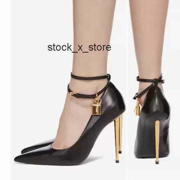 

eu35-43 tom-fords summer design pumps dress shoes padlock pointy lock-and-key high heels bridal lady summer pointed toe party wedding, Black