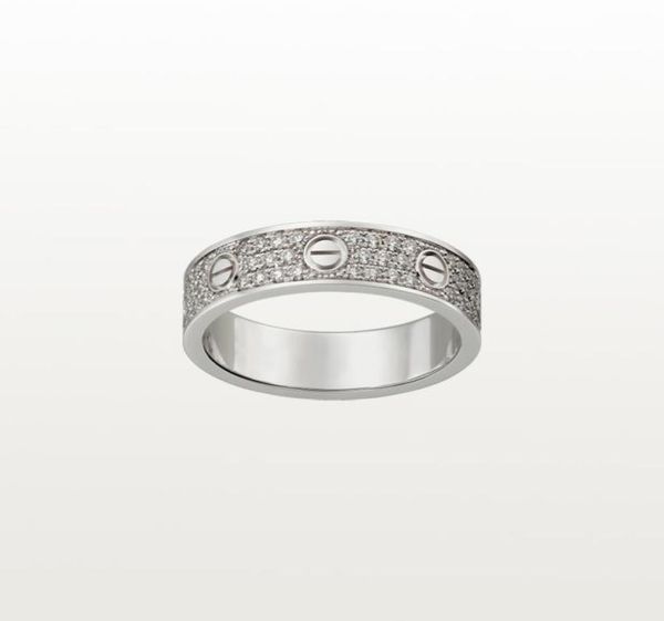 

love screw ring classic luxury designer jewelry for women paved diamonds gold rings titanium steel alloy goldplated never fade no3335676, Silver