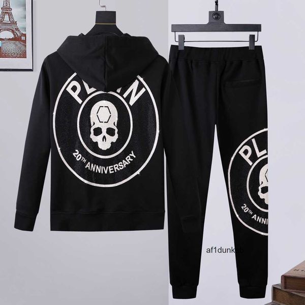 

casual plein hoodies philipps pants bear mens joer hoodie sets jacket trousers tracksuits crystal jackets skull tracksuit sporting men suit, Gray