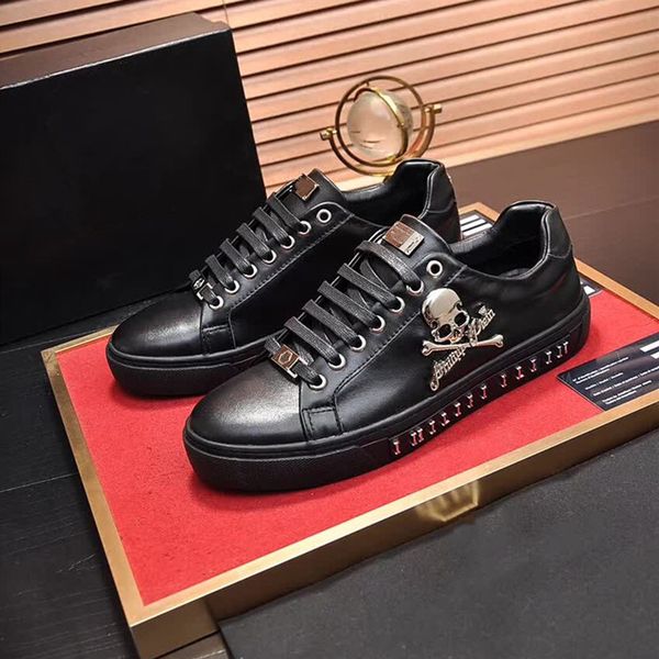 

casual shoes men's shoes men leather business suit shoe prom fashion brand versatile and upscale genuine sneakers four seasons, Black
