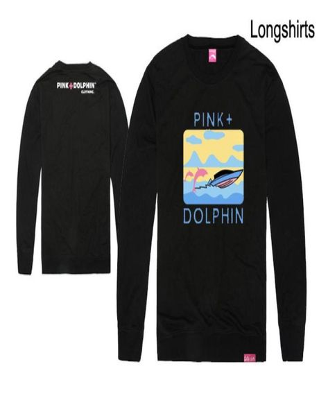

fashion men039s pink dolphin t shirts hip hop printing clothing cotton autumn long sleeve brand tee oneck shippi2166228, White;black