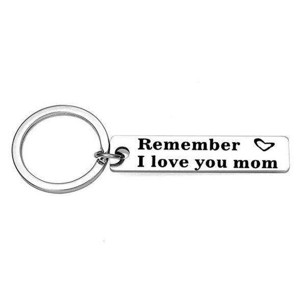 

fashion accessoriess remember i love you mom dad son daughter family jewelry stainless steel pendant charm keychain key rings5351403, Slivery;golden