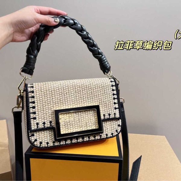 

23 new spring/summer lafite woven underarm handbag metal fashion simple crossbody shoulder bag for women 230519