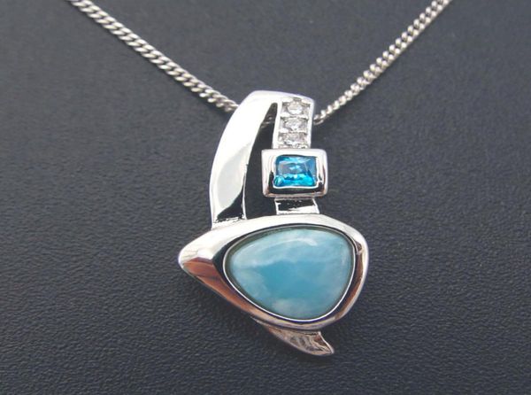 

2021 dominican natural larimar pendant locket solid 925 sterling silver jewelry gemstones charm pendants fashion lovely gift for h1508195