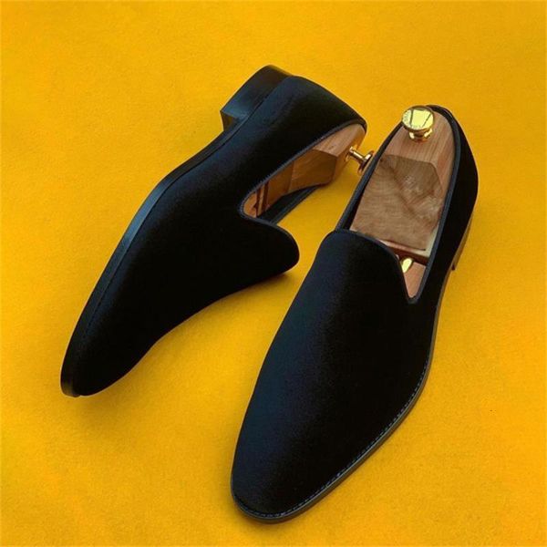 

dress shoes men loafers suede low heeled solid color comfortable casual retro wear fashion everyday all match classic 230724, Black