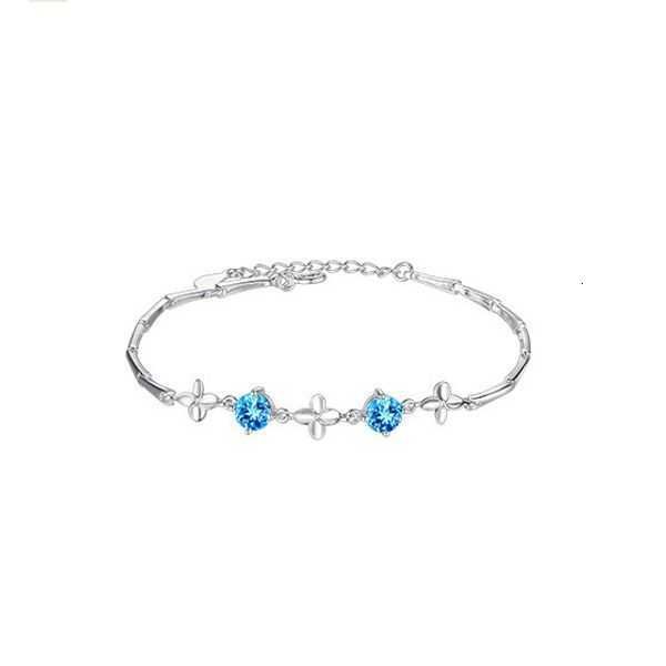 

designer jewelry s925 sterling silver zircon four-leaf bracelet small fresh female diamond-encrusted ornaments leaves euro-american mom gift, Golden;silver