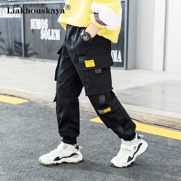 

joggers boy cargo pants kids spring autumn casual teenage trousers solid children pants for baby boys sport sweatpants clothes l230518, Blue