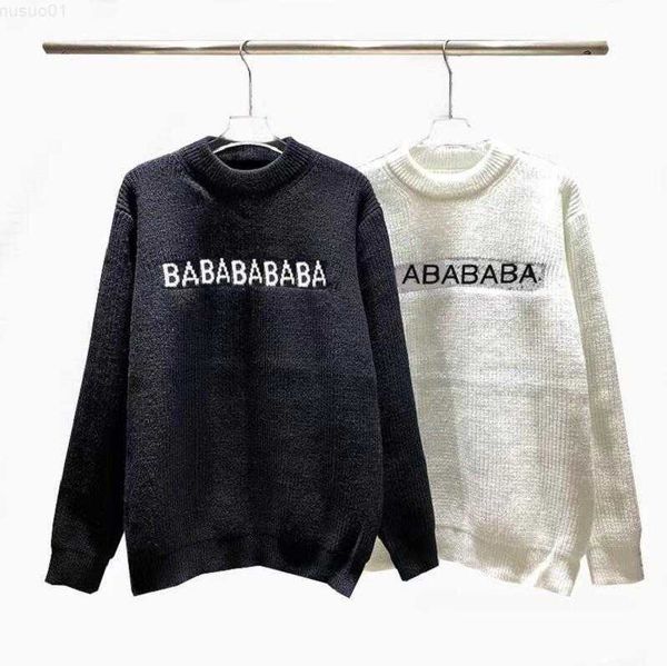 

women's sweaters designer sweater luxury paris mens womens pullover fashion classic letter round neck long sleeve sweater wool keep war, White;black
