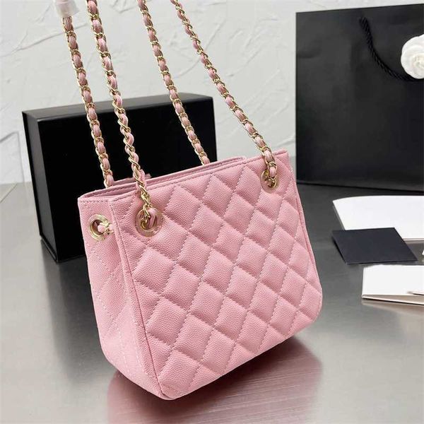 

luxurys channel bags designer shoulder bags tote woman's vegetable basket bag fashion mini bucket bag textured leather chain bag portab