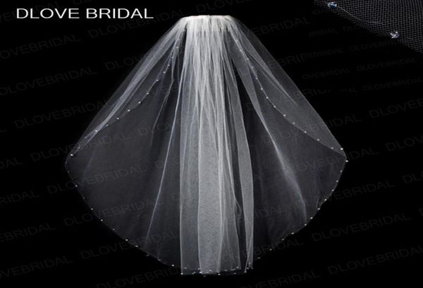 

new design clear crystal bridal veil with comb one layer fingertip length beaded wedding hair accessory white ivory3642042, Black