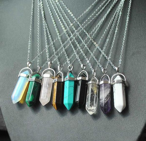 

necklace gold chain silver stainless steel jewelry natural stone pendants statement chokers necklaces rose quartz healing crystals9747872