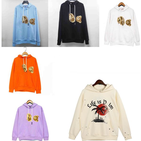 

2023 new men's womens hoodies sweatshirts palmms angel men hooded autumn winter graffiti letters women's loose street lovers', Black