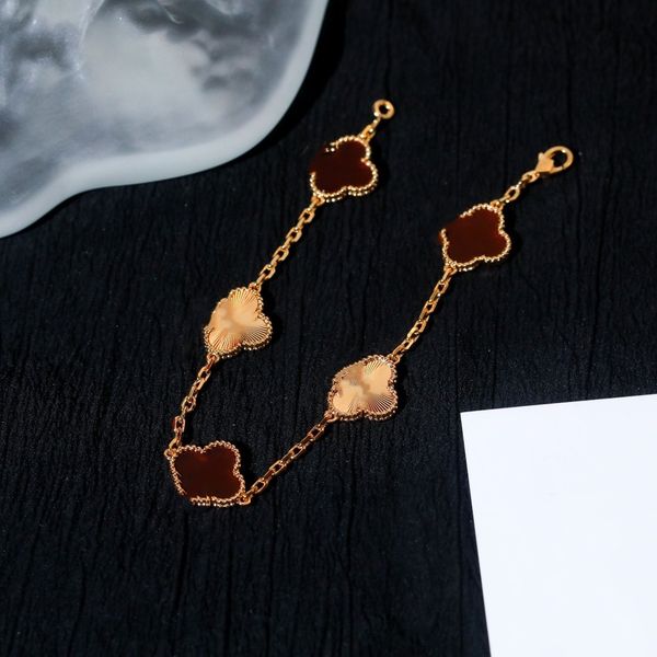 

theme fashion bracelet van luxury cleef women's designer 18k plating rose silver shell women's gold chain fashion jewelry sgoiet, Golden;silver