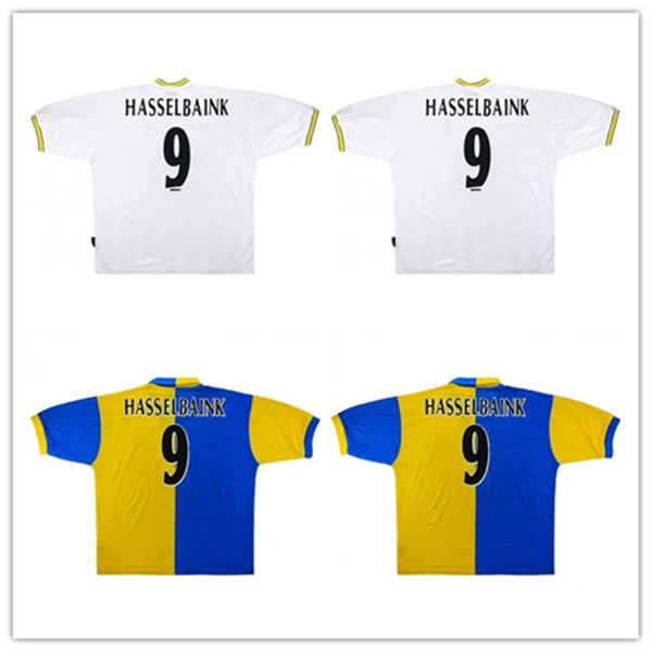 

hasselbaink leeds retro soccer jerseys united 1972 78 89 90 91 92 93 95 96 97 98 99 00 01 02 classic football shirt smith kewell hopkin batt, Black;yellow