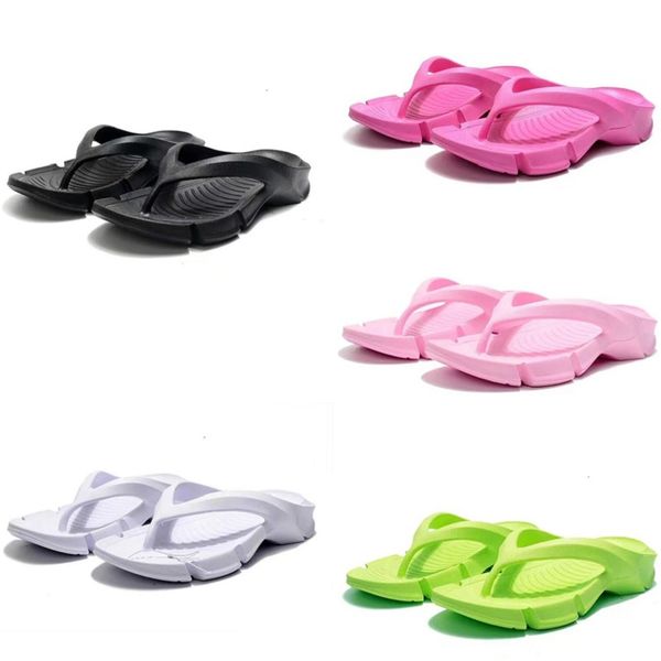 

2023 men women summer slippers slides fashion triple black white rose pink red green glow outdoor mens flat 36-45