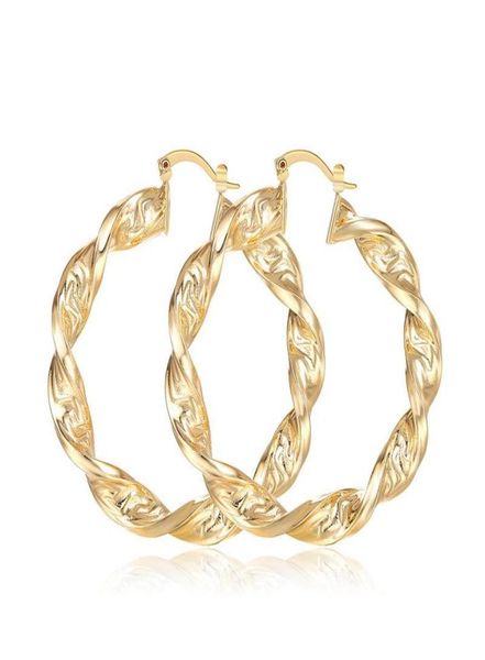 

quality 18k gold cooper women dangle hoop earrings brass jewelry euro america simple fashion8020796, Silver