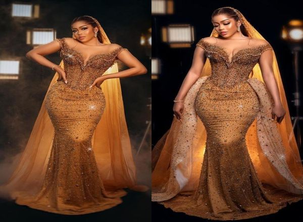 

dubai luxury mermaid evening dress beading crystals detachable train women039s prom dresses formal guest vestido de novia6217905, Black;red